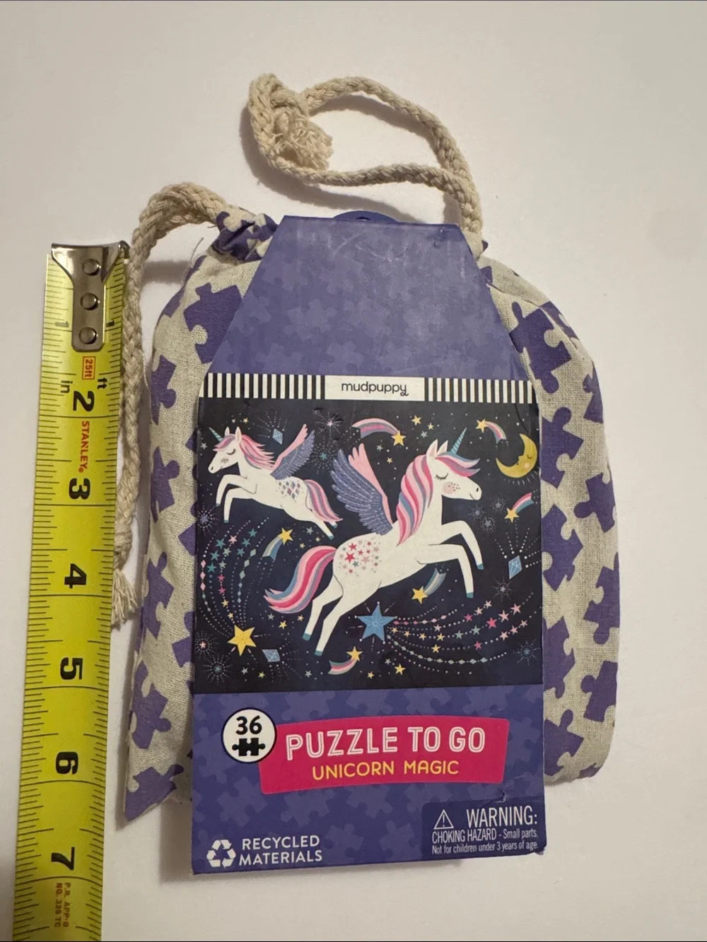 Puzzle To Go: Unicorn Magic Travel Puzzle - Purple & Cream